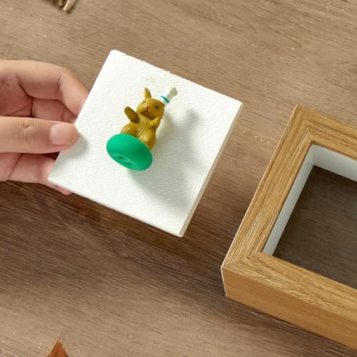 3x3 Mini Shadow Box Frame with Shatterproof Clear Glass & Push Pins - color: Wood Color+foam Back+foam Packaging, size: 3x3
