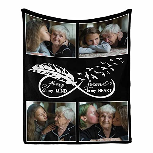 InterestPrint in Loving Memory Personalized Photo Blanket for Loss of Loved one Memorial Throw Blanket - Remembrance Gifts Bereavement Gifts Sympathy Gifts Memorial Gifts - color: Multi V69, size: 30 x 40 Inches