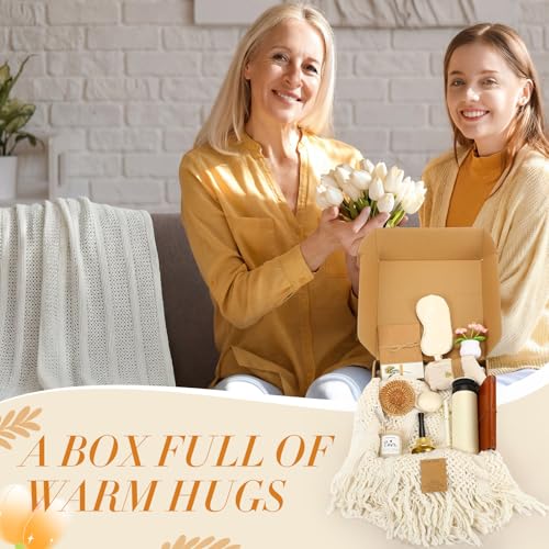 Nuogo 15 Pcs Birthday Gifts Basket for Women Self Care Package for Mother's Day Gifts Women Thinking of You Sympathy Gift Basket Get Well Soon Encouragement Inspirational Set for Mom Her