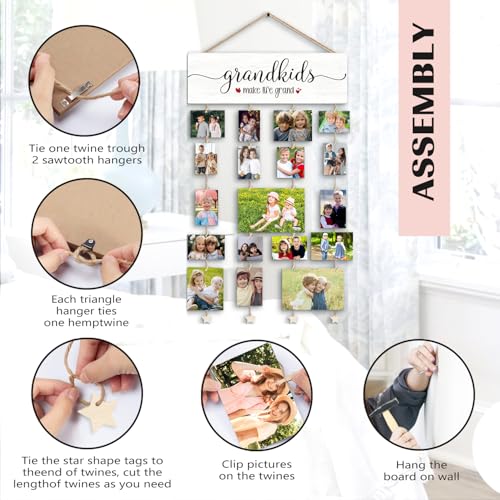 Birthday Gifts for Grandma From Grandkids,New Grandma Gifts | First Time New Grandma Picture Photo Frame,Grandkids Make Life Grand Grandma’s Brag Board,Grandparents Gifts - color: Grandkids
