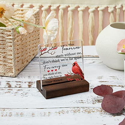 Sympathy Gifts, Memorial Gifts for Loss of Loved One Condolence Grief Bereavement Present in Memory of Mother Father Husband Wife - Clear Plaque Sign With Wooden Stand (style 4） - color: Colour07