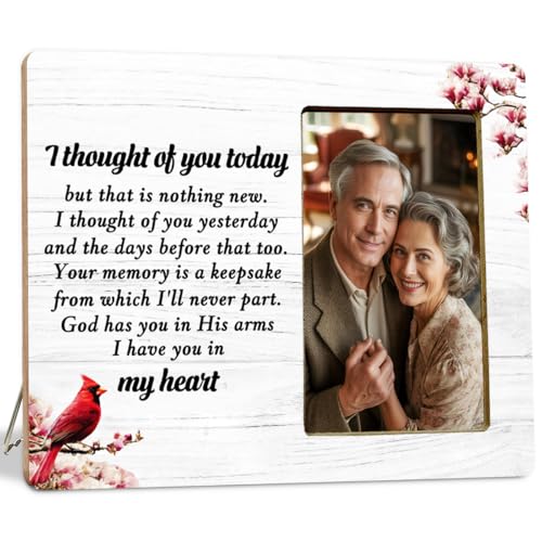 Cardinal Memorial Gifts Picture Frame for Loss of Loved one, Sympathy Gifts Picture Frame, I Thought of You Today - color: Thought
