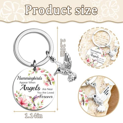 Hummingbird Keychain Grief Gifts for Women Hummingbird Gifts | Condolences Gift Basket for Loss Bereavement Sympathy Gifts for Loss of Loved One Mother Son Husband Daughter Friends