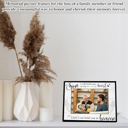 Memorial Gifts for Loss of Son, Bereavement Picture Frame, Remembrance Gift Photo Frame, Loss of Son Sympathy Gifts for Mother, Fits 4x6 In Photo for Tabletop Display - L09 - style: loss of son 2