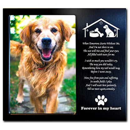 Dog Memorial Picture Frame 4x6, Dog Memorial Gift for loss of Dog (6B) | Angel Rainbow Bridge Prayer Card Included, Premium Aluminum Alloy Material, Packaged in an Elegant Plastic Gift Box - color: Black - Sweet Home