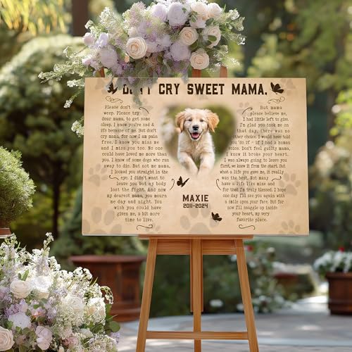 KiKiLuna Personalized Pet Dog or Cat Memorial Framed Canvas - color: Design 1