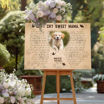 KiKiLuna Personalized Pet Dog or Cat Memorial Framed Canvas - color: Design 1
