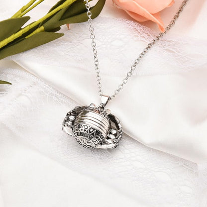 YALLNASL Angel Wing Locket Necklace With Photo Album Necklaces Memorial Gifts for loss of Daughter Son Christmas Birhthday Gift - color: Sliver