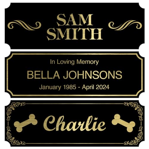 Custom Engraved Name Plate, Personalized Brushed Black/Gold Name Plaque, 2x6 Inches, Durable Engravable Impact Material, Made in The USA by My Sign Center - color: Black Gold, size: 2x6 Engraved