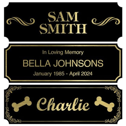 Custom Engraved Name Plate, Personalized Brushed Black/Gold Name Plaque, 2x6 Inches, Durable Engravable Impact Material, Made in The USA by My Sign Center - color: Black Gold, size: 2x6 Engraved