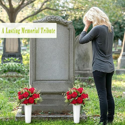 10-Pack Cemetery Vases with Spikes for Graves - color: White
