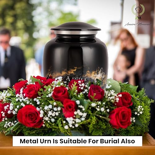 Urns for Human Ashes Adult, Large Cremation Urn for Men & Women, Handcrafted Metal Urn with Secure Lid for Funeral & Burial (Way to Heaven - 220 Cubic Inches) - color: Way to Heaven
