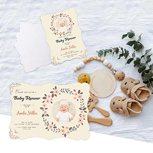 100 Pack Goefun Blank 5x7 Invitations with Envelopes - color: White (scalloped), size: 5x7