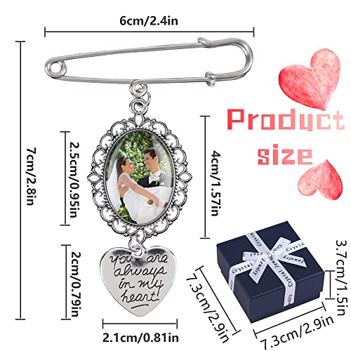 Bylion 2 Sets Wedding Bouquet Photo Charms Bridal Bridegroom Charm | DIY Pin Brooch Making Kit Bouquet Picture Charm for Wedding Memory Friend Graduation Gift, You are Always in My Heart - color: Single Lacy