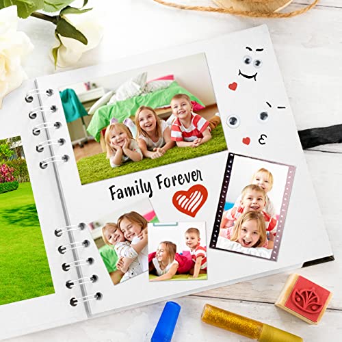 Scrapbook Album, 36 Pages, 7 x 7 Inch, White Photo Album, Scrap Book | Hardcover with Thick 200 GSM Kraft Paper, Ideal for Your Scrapbooking Albums, Art & Craft Projects (White, 7 x 7 Inch) - color: White, size: 7 X 7 Inch