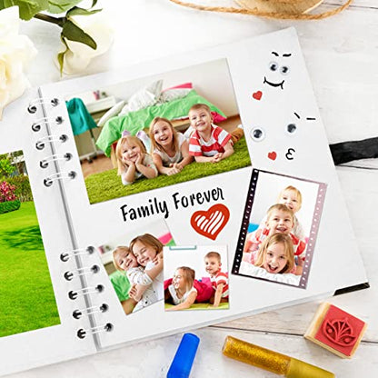 Scrapbook Album, 36 Pages, 7 x 7 Inch, White Photo Album, Scrap Book | Hardcover with Thick 200 GSM Kraft Paper, Ideal for Your Scrapbooking Albums, Art & Craft Projects (White, 7 x 7 Inch) - color: White, size: 7 X 7 Inch