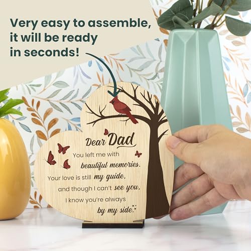 Memorial Plaque for Loss of Father Wooden Sympathy Sign in Loving Memory of Dad Bereavement & Condolence Gift - color: Loss of a Father