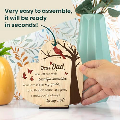 Memorial Plaque for Loss of Father Wooden Sympathy Sign in Loving Memory of Dad Bereavement & Condolence Gift - color: Loss of a Father