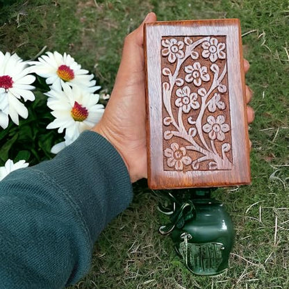 Handmade Wooden Cremation Urns for Human Ashes - Adult Male, Female, and Beloved Pets - Small wooden box with 20 Cubic Inch Capacity - Perfect for Men, Women, Children, Cats, and Dogs