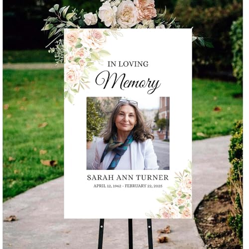 Personalized Funeral Welcome Signs, Celebration Of Life Yard Sign, Celebration of Life Decoration, Custom Memorial Sign, Minimalist Memorial Sign With Photo, Memory Signs For Funerals#7 - color: Design 7