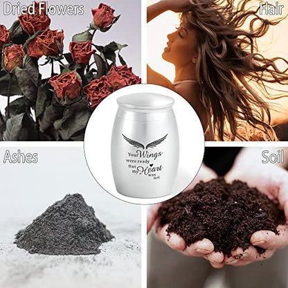 2.67 Inches Small Urns for Human Ashes Keepsake Set of 2 | Angle Mini Cremation Urns for Human Ashes Male or Female,A Perfect Tribute & Gift for Families - size: Small