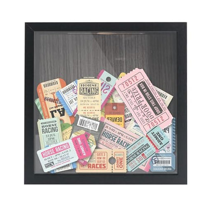 Top Loading Shadow Box , Top Loading Wood & Real Glass Display Case Frame with Slot on Top Ready to Hang Memory Box , Pins, Awards, Medals, Wedding and Photos, Black, 8x8 - color: Black, size: 8*8