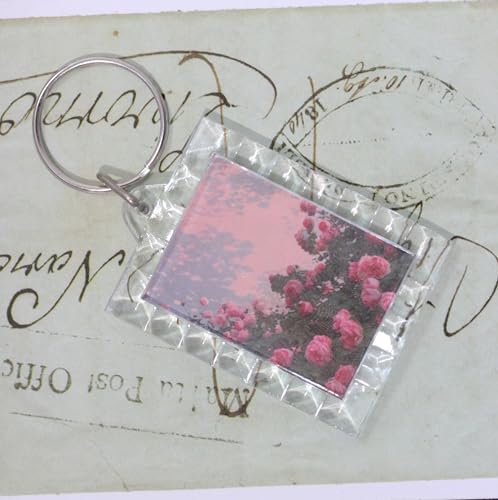 BetterJonny 20Pcs Acrylic Picture Keychain Blanks in Clear Acrylic Picture Frame Keyrings - color: Lace Rectangle