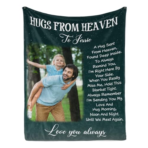Personalized Memorial Photo Blanket for Loss of Loved one：Made in USA, in Loving Memory Photo Blanket Custom Sympathy Throw Blanket Gift for Loss of Dad Mom Husband Wife - color: Memorial Blanket 02