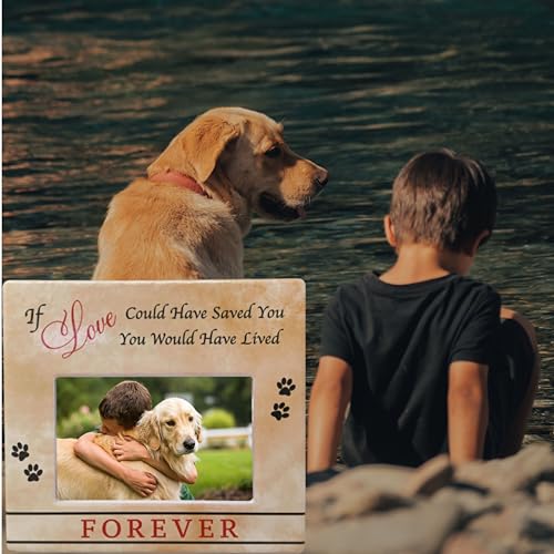 Pet Memorial Picture Frame for Loss of Dog – “If Love Could Have Saved You” Sympathy Gift for Dog Loss – Memorial Gift – Remembrance Frame Holds 4x6 Photo – In Loving Memory of Beloved Furbaby - size: Not Customized