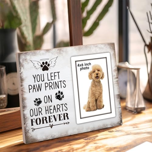 Memorial Pet Picture Frame Sympathy Gifts for Loss of Loved Pet, Bereavement Gifts for Loss of Dog, Cat memorial gifts for loss of Cat, Remembrance Picture Frame or Memorial Gift Fits 4 x 6 In Photo