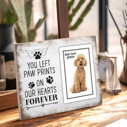 Memorial Pet Picture Frame Sympathy Gifts for Loss of Loved Pet, Bereavement Gifts for Loss of Dog, Cat memorial gifts for loss of Cat, Remembrance Picture Frame or Memorial Gift Fits 4 x 6 In Photo