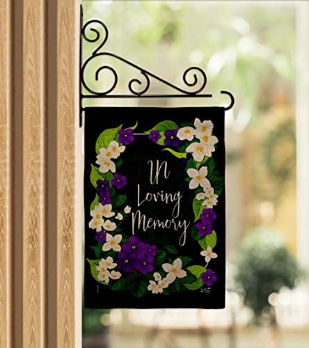 In Our Heart Burlap Garden Flag - Set Wall Holder Expression Sympathy Remembrance Memorial Bereavement Love Support Emotion Postive - House Banner Small Yard Gift Double-Sided Made USA 13 X 18.5