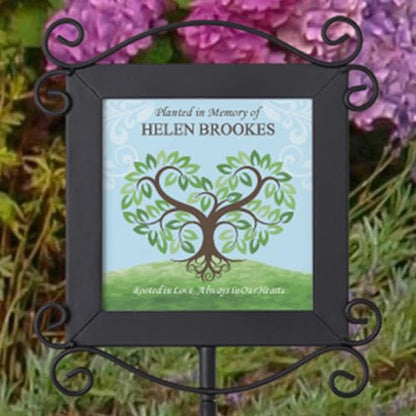 Let's Make Memories Personalized Memorial Garden Stake - Rooted in Love - Sympathy - Condolences - color: Planted In Memory