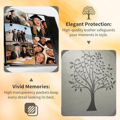 Photo Album 4x6 600 Pockets Photos, Large Capacity Leather Cover Photo Book | Slip-In Horizontal & Vertical Pockets Acid-Free Waterproof Picture Albums Great for Family Baby Wedding Holiday & Anniversary - color: Gray