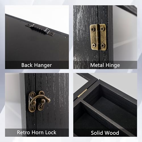 GMFrames 12x16 Wooden Shadow Box Frame with Removable Shelves Deep Display Case for Military Medals Keepsakes Black - color: Black, size: 12x16