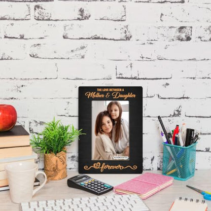 Mother Daughter Photo Frame Gift, Beautiful Mom Birthday Gifts, Christmas Gifts, The Love Between A Mother & Daughter is Forever Photo Frames, Farmhouse Wooden Picture Frame Gift C1 - color: BlackC