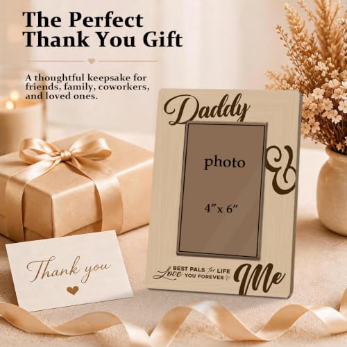 Daddy and Me Picture Frame Holds 4 x 6 Photo, Rustic Wooden Tabletop Display with Best Pals for Life Message, Sentimental Gift for Dad - color: Father15