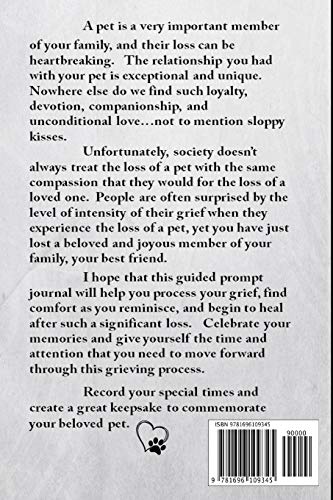 Pet Grief Journal: Guided Prompt Keepsake Workbook, Forever...