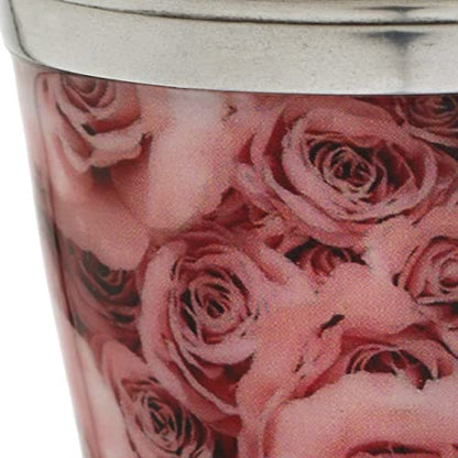 Bold & Divine Cremation Urns for Human Ashes - Decorative Brass Urns, Pink Rose Pattern, Small Keepsake Urn for Ashes Adult Female and Male, Funeral Urns
