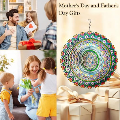 Rich Love Mandala Wind Spinner, 3D Kinetic Wind Spinners Outdoor - color: Mandala Rich Love