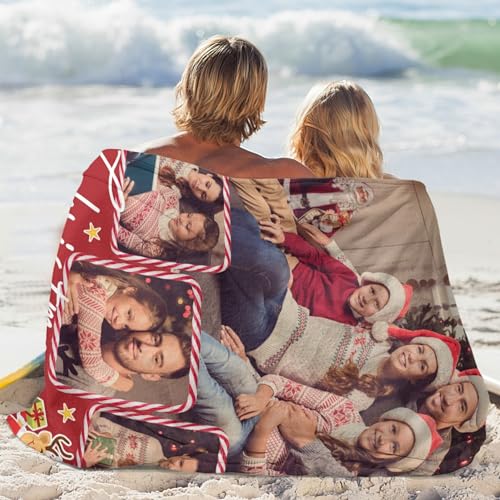 M YESCUSTOM Christmas Family Blanket Custom with 4 Photos Personalized Throw Blanket for Best Friend Custom Photo Blanket Gift for Christmas Funny Xmas Gift for Women Men Him&her - color: Style 26