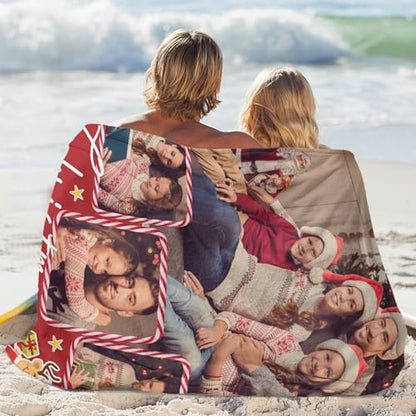 M YESCUSTOM Christmas Family Blanket Custom with 4 Photos Personalized Throw Blanket for Best Friend Custom Photo Blanket Gift for Christmas Funny Xmas Gift for Women Men Him&her - color: Style 26