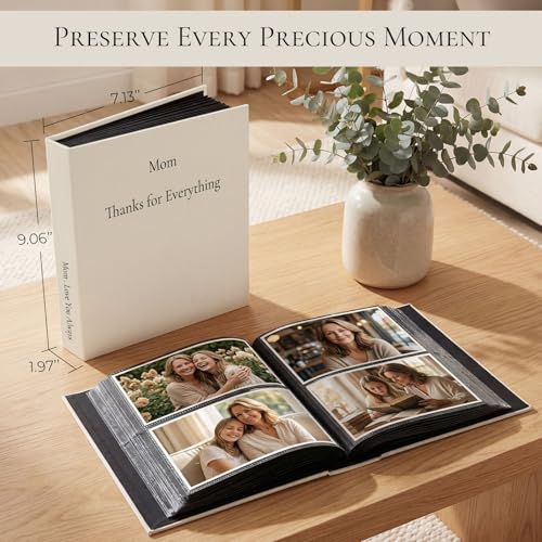 Vienrose 4x6 Gift Photo Album 200 Pockets DIY Cover Tweezers Beige | fabric cover, acid free pages, gifting themed crystal stickers, tweezers, friends wedding gift, photo book - color: Gift Edition, size: 200 Pockets