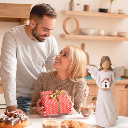 Housewarming Gifts New Home, Angel with House Figurines Hand-Painted | House warming Gifts Ideas for Women, Men, Couple, First Time Home Buyers, Homeowners - style: Housewarming Gifts