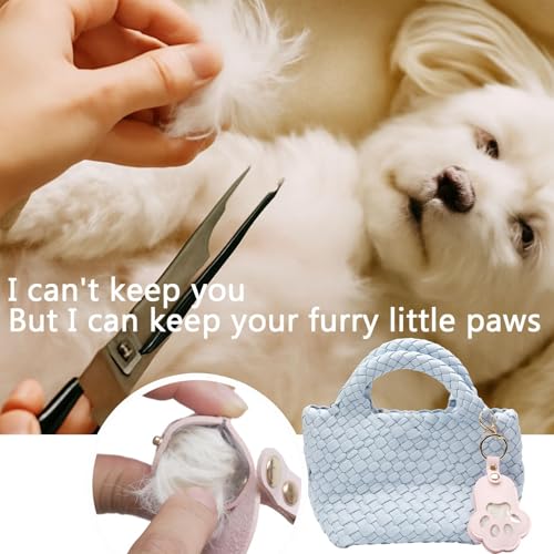 Pet Memorial Keychain Dog Paw Keepsake Photo Holder - color: Pink