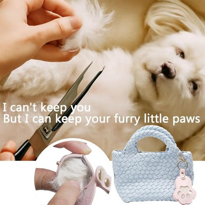 Pet Memorial Keychain Dog Paw Keepsake Photo Holder - color: Pink
