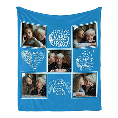 InterestPrint Custom Picture Blanket| Meaningful Remembrance Throw, Deepest Grief Sympathy Gift, Loss of Loved One Memorial Blankets and Throws - color: Multi W76, size: 30 x 40 Inches