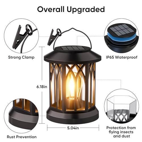 6-Pack Solar Lanterns Outdoor Waterproof: Hanging Lantern Decorative Accent - size: 6 Pack