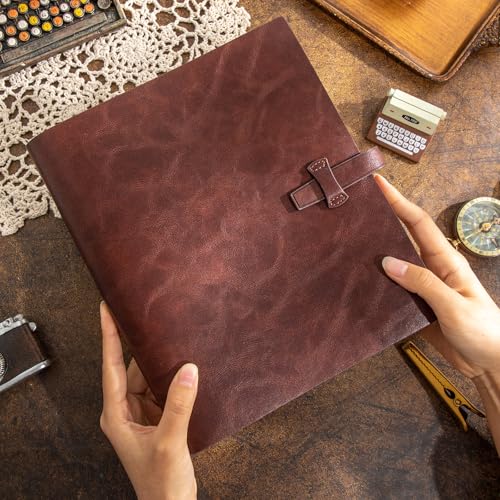 Leather Photo Album for 4x6 Pictures Photo Book With 30 Writing Paper for Family Wedding Anniversary Baby Vacation Picture Album (Brown) - color: Brown