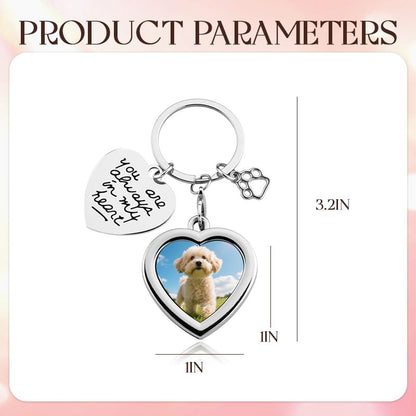 Pet Memorial Gifts Photo Keychain for Loss of Dog Remembrance Sympathy Gift Dog Photo Frame chain for Pet Memorial Keychain You Are Always in My Heart